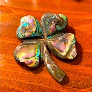 Vintage abalone Mexican brooch
